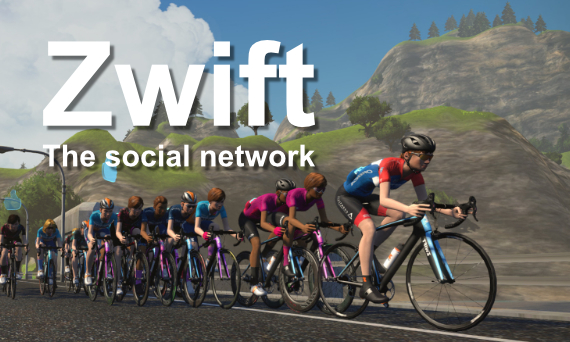 Un groupe de cyclistes sur Zwift